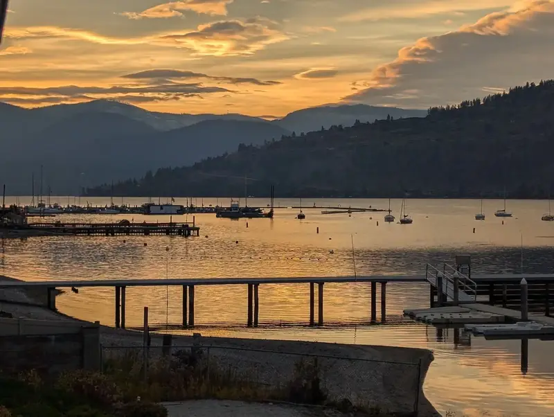 Sunset over Okanagan Lake from Okanagan Landing in Vernon